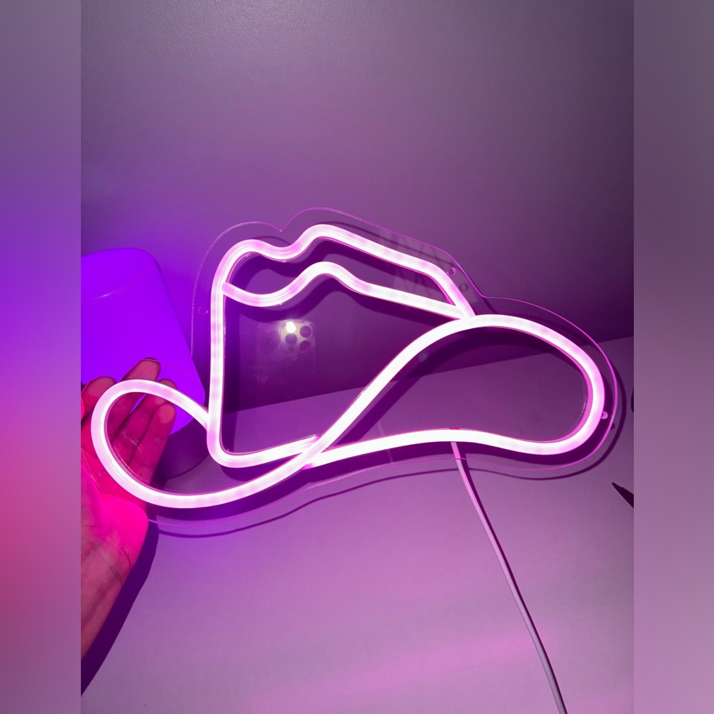 Cowboy hat LED neon sign